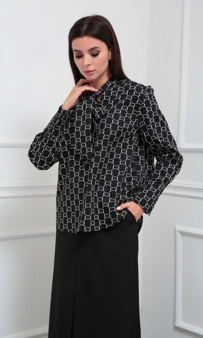 Блуза SandyNa 13929 черный_дизайн
