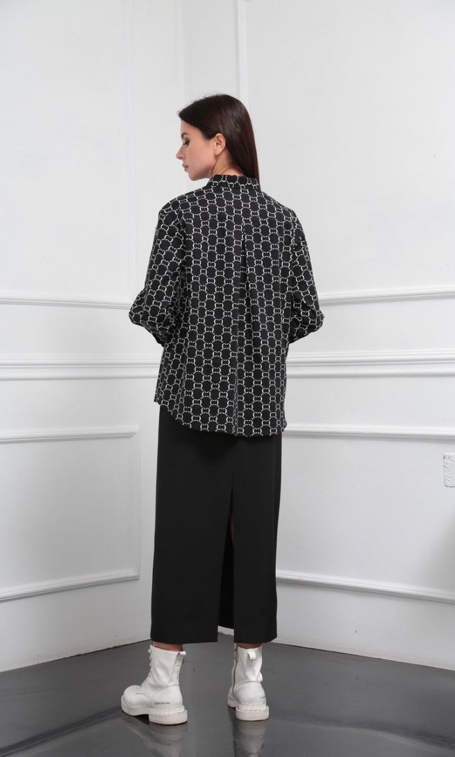 Блуза SandyNa 13929 черный_дизайн